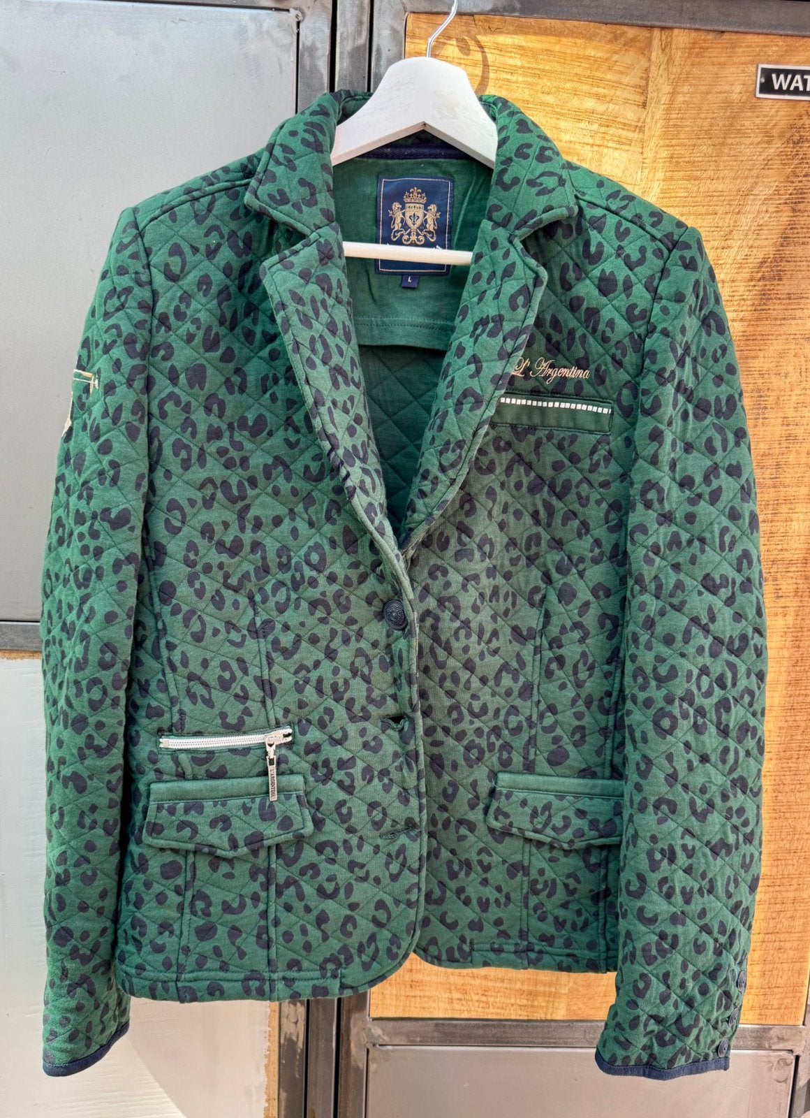 L’argentina blazer groen/blauw maat L, Kleding | Dames, Maat 42/44 (L), Ophalen of Verzenden, Zo goed als nieuw, Jasje