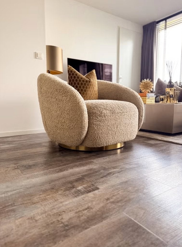 Eichholtz Swivel Chair Diego Canberra Sand, Ophalen, Overige materialen, 100 tot 125 cm, Zo goed als nieuw