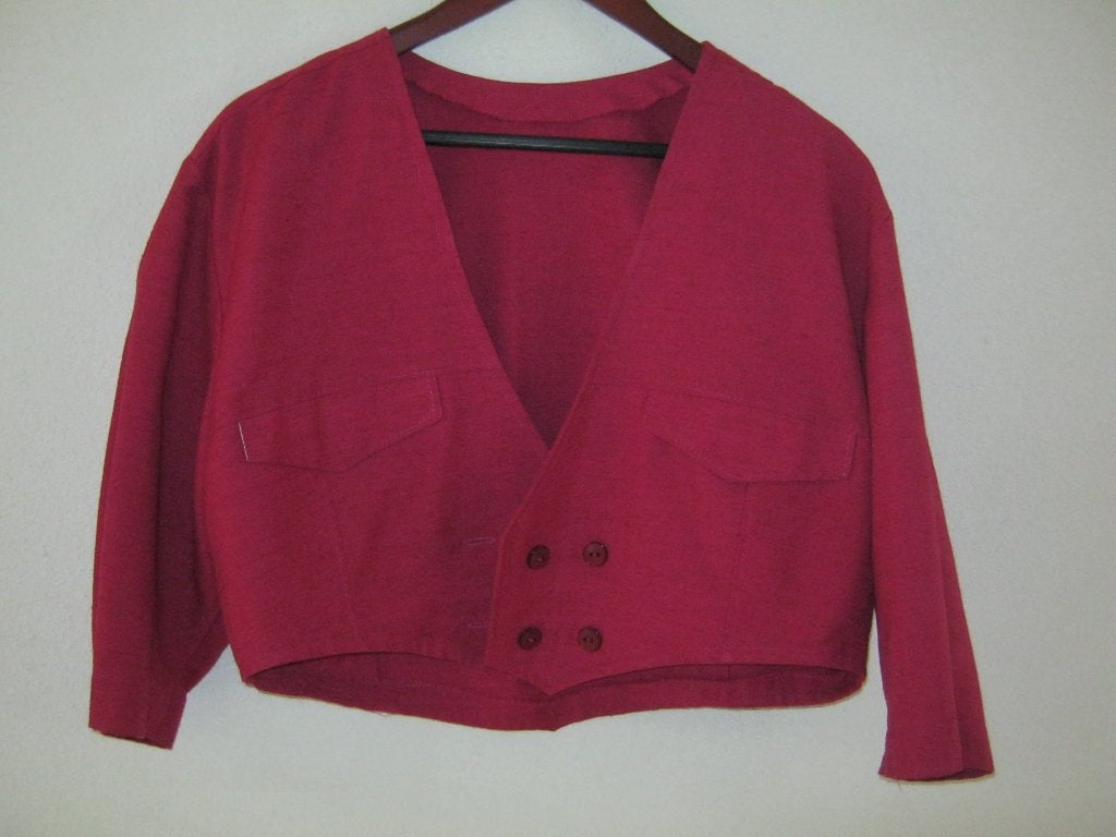 Jasje kort jasje linnenlook cyclaamrood mt L, Kleding | Dames, Maat 42/44 (L), Ophalen of Verzenden, Zo goed als nieuw, Jasje