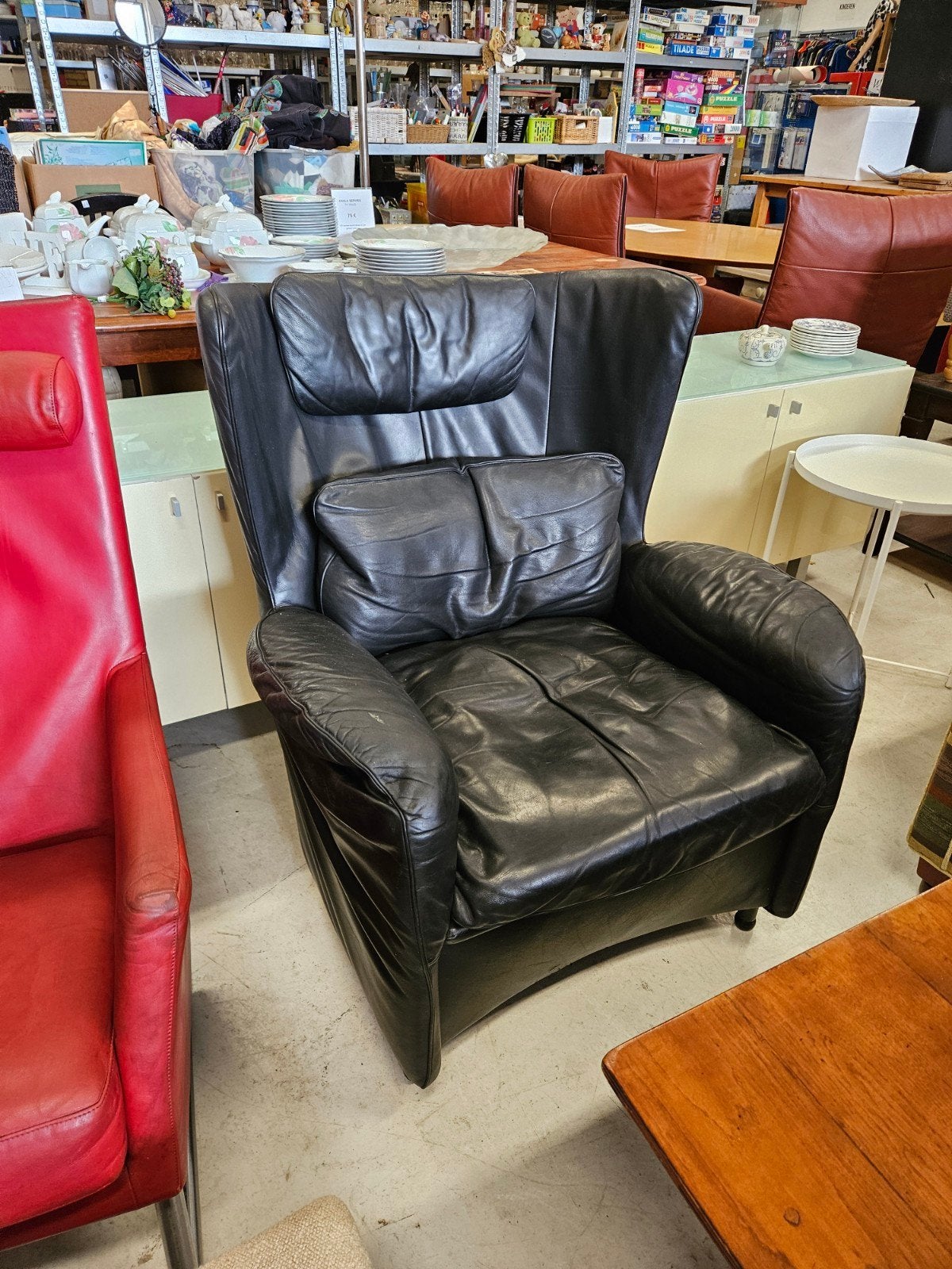 De Sede DS-23 Fauteuil - Zwart Leer, Gebruikt, De Sede, Zwart, Design, Modern
