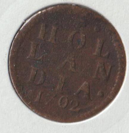 Duit Holandia 1702 (2), Postzegels en Munten, Verzenden, Vóór koninkrijk, Overige waardes, Losse munt