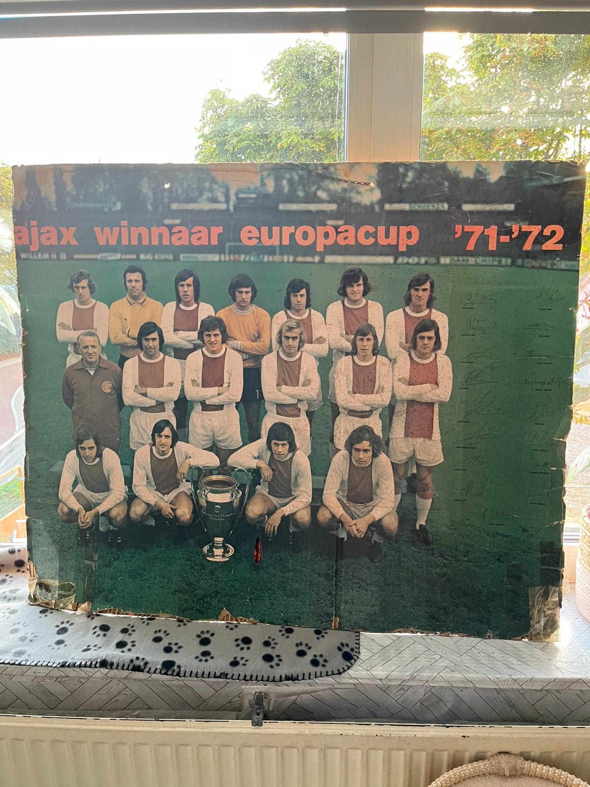 Ned elftal 71-72 bord groter dan het lijkt, Verzamelen, Sportartikelen en Voetbal, Ophalen, Gebruikt