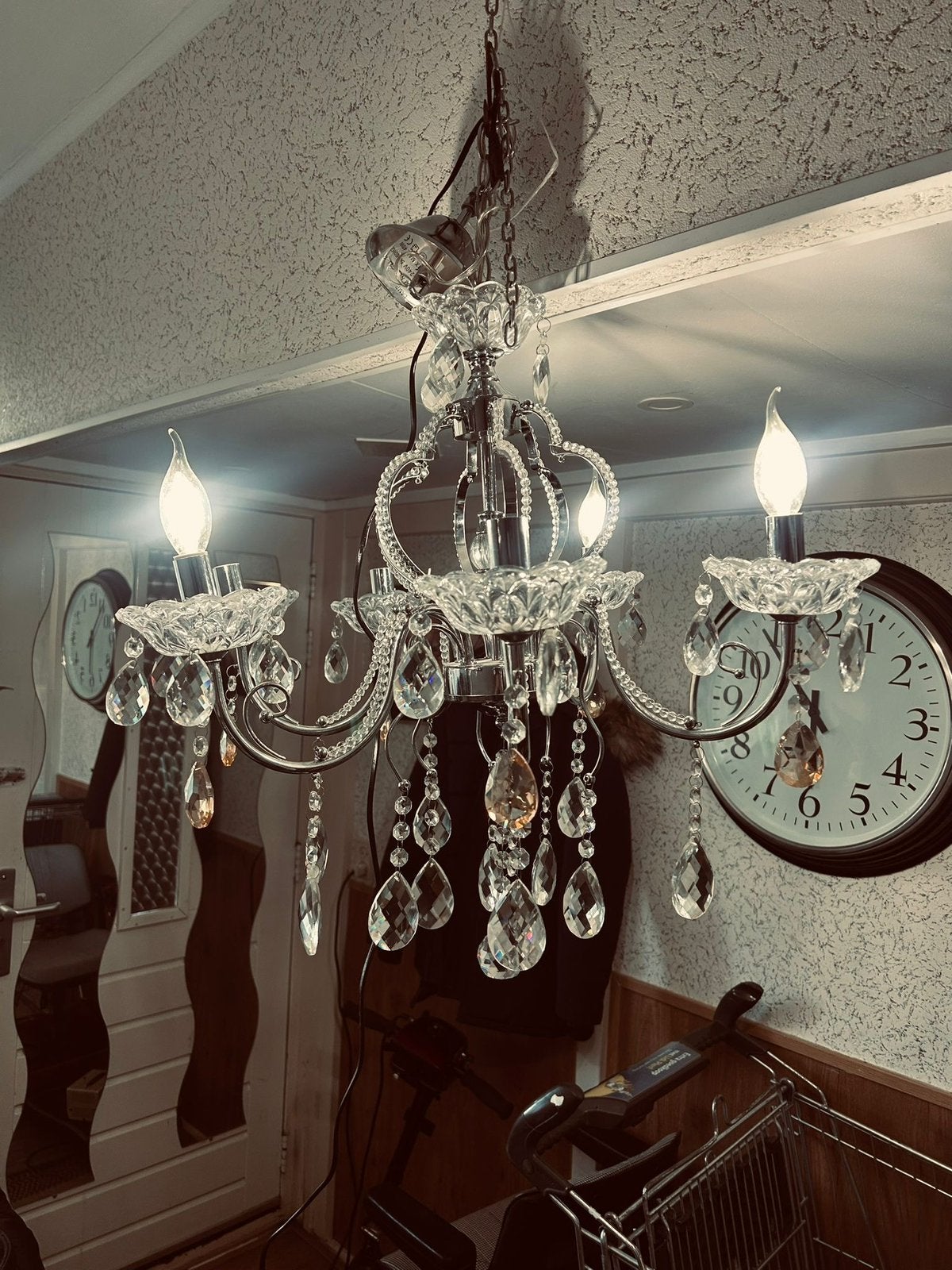 Mooi kristallen hanglamp, Ophalen of Verzenden, Zo goed als nieuw