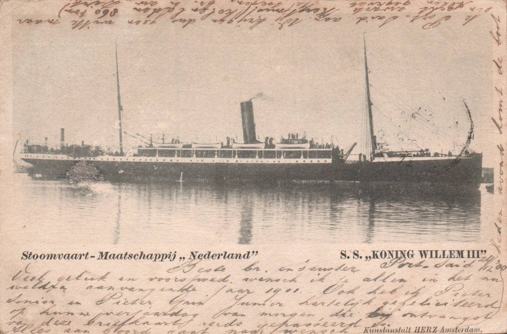 Stoomvaart-Maatschappij Nederland, SS Koning Willem lll 1900, Ophalen of Verzenden, Voor 1920, Zuid-Holland