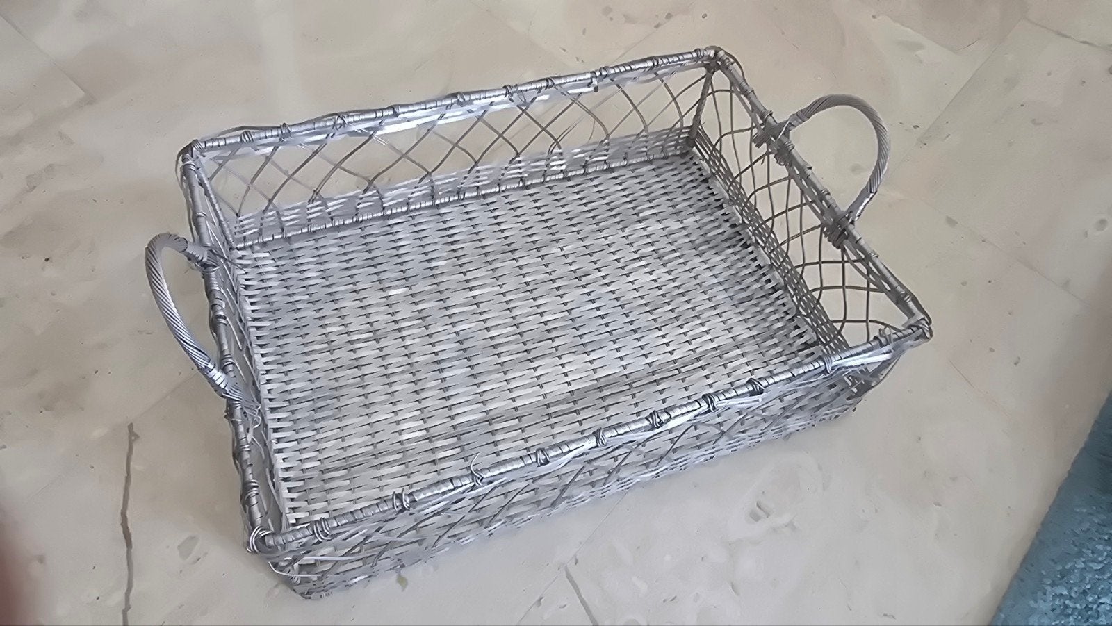Riverdale aluminium stalen mand met handvatten, Gebruikt, Mand, Gevlochten, Ophalen of Verzenden