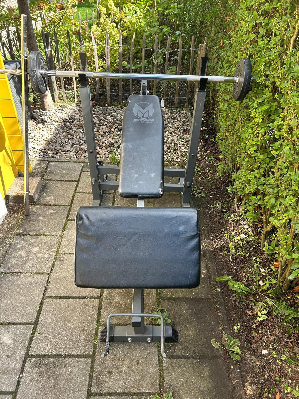 Universele halterbank incl gewichten, dumbells en barbells, Ophalen, Gebruikt, Fitnessbank