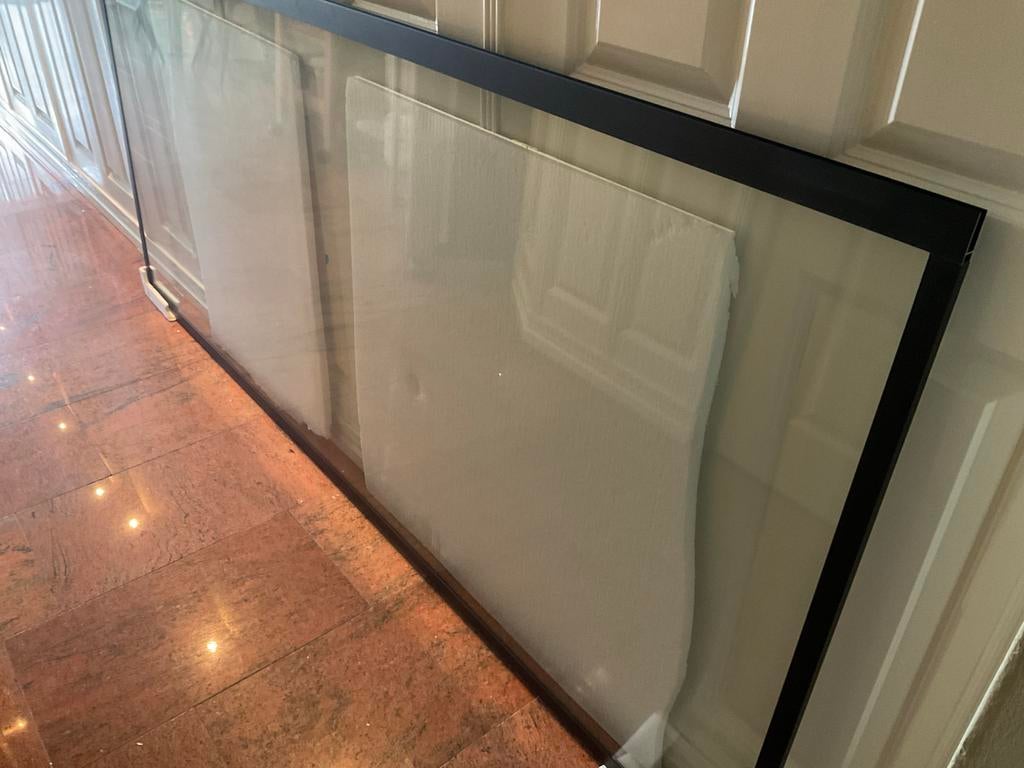 Douchescherm 90x200 cm zwart aluminium veiligheidsglas Nano, Ophalen of Verzenden, Nieuw, Met douche