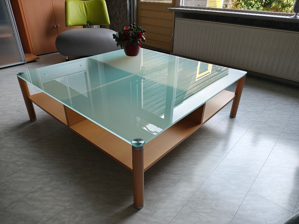 Salontafel beuken Hulsta 110 x 110 cm, Huis en Inrichting, Ophalen, Vierkant, 100 tot 150 cm, 100 tot 150 cm