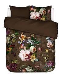 Essenza Fleur Dekbedovertrek 260  100% Satijn Katoen, Huis en Inrichting, Info@essenzahome.nl, Bruin, Essenza, Dekbedovertrek