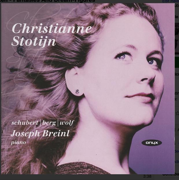 Christianne Stotijn Mahler en Schubert/Berg/Wolf, Ophalen of Verzenden, Romantiek, Zo goed als nieuw, Vocaal