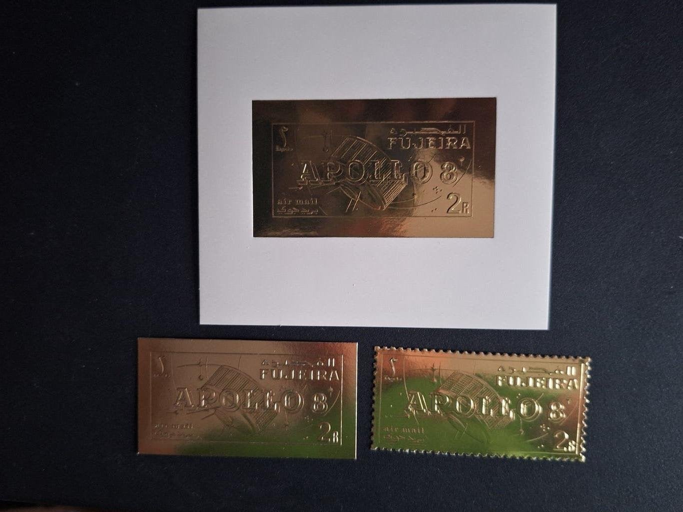 Fujeira pf gouden set ruimtevaart dpace apollo 8, Postzegels en Munten, Ophalen of Verzenden, Postfris, Overige thema's