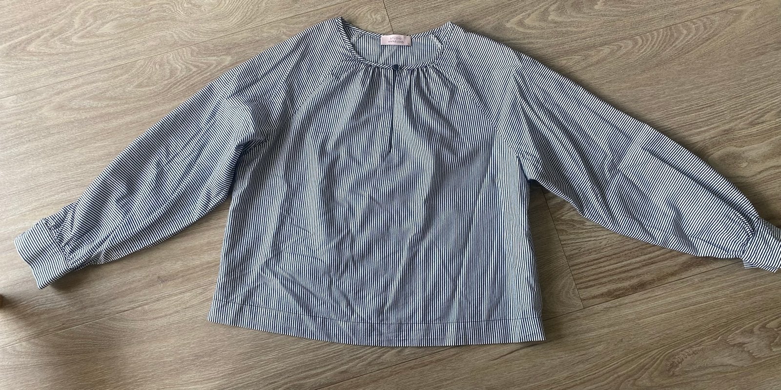 Studio Anneloes Blouse Maat L - Donkerblauw met streepje, Ophalen of Verzenden, Maat 42/44 (L), Blauw