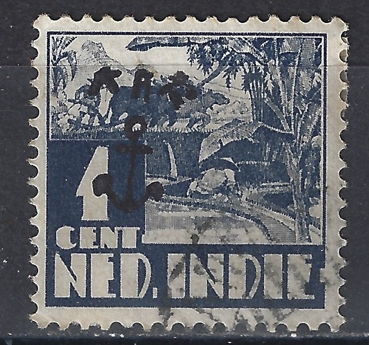 Celebes ANKER opdruk 111z op 15a  NU VEEL JAPANSE BEZETTING, Ophalen of Verzenden, Gestempeld, Nederlands-Indië