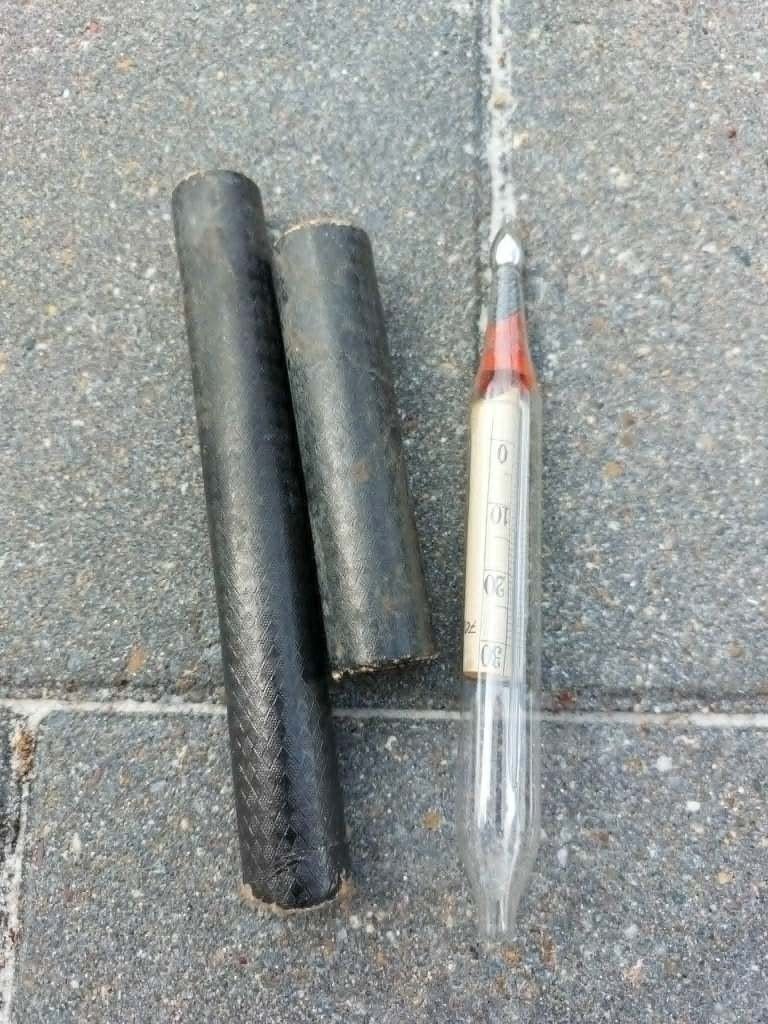 Duitse WO2 Glazen Hydrometer / Thermometer, Ophalen of Verzenden, Landmacht, Duitsland, Overige typen
