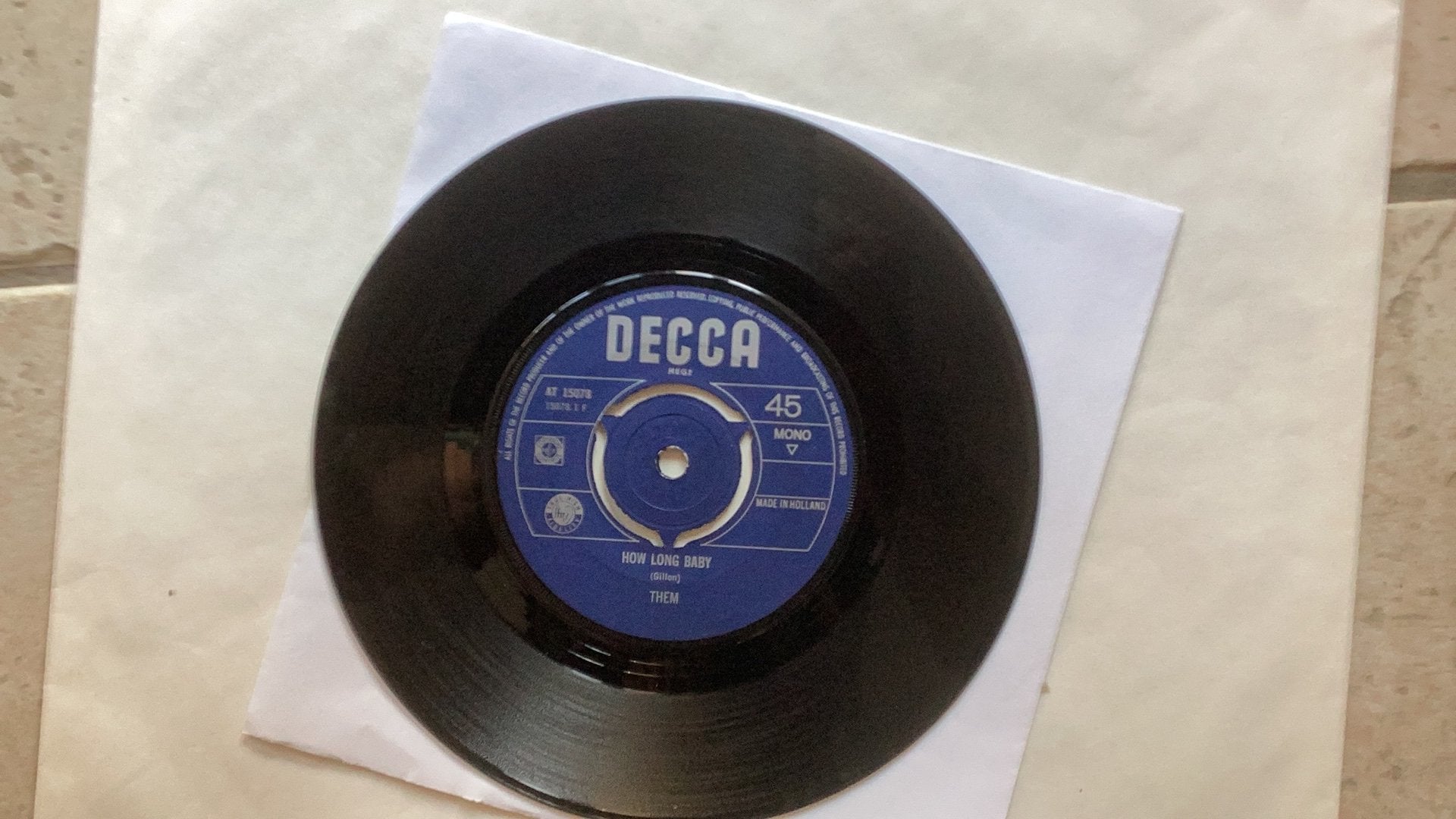 Single Them - How long baby, Ophalen of Verzenden, Gebruikt, 7 inch, Pop