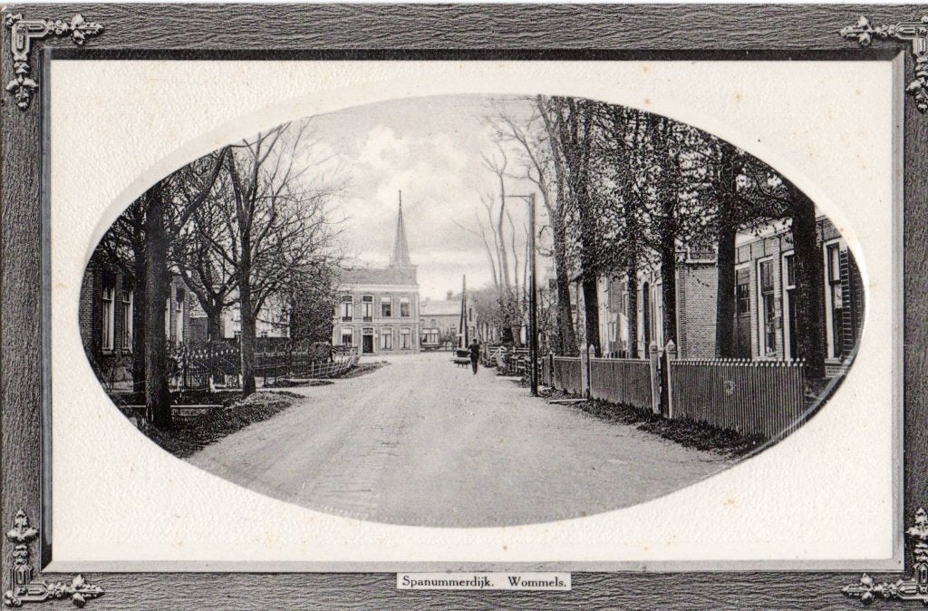 Wommels, Dorpsgezicht met Spannumerdijk. 5974, Ophalen of Verzenden, Voor 1920, Ongelopen, Friesland