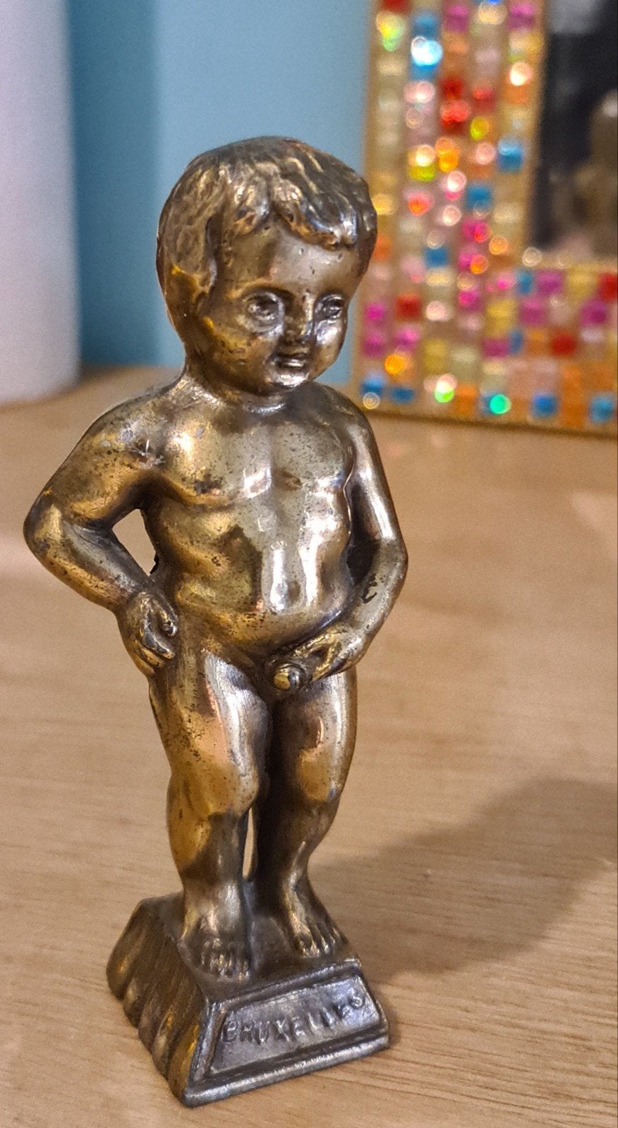 Vintage Manneken Pis beeldje - Bronskleurig, Antiek en Kunst, Ophalen of Verzenden