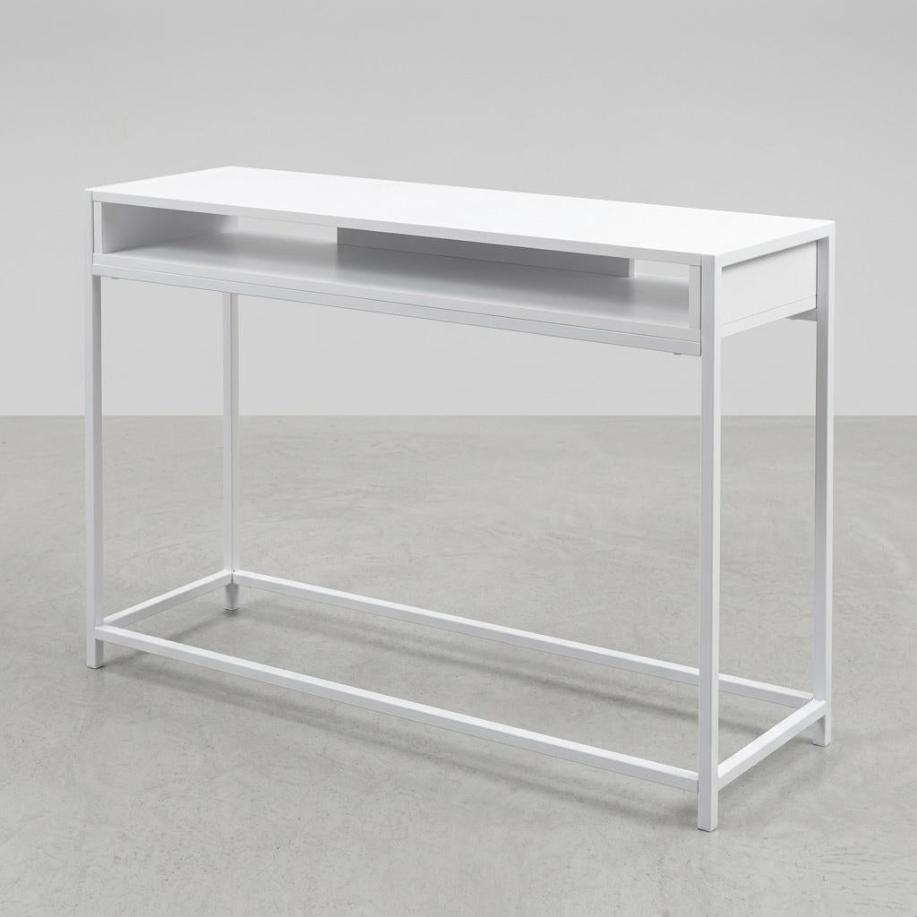Leitmotiv Fushion Bijzettafel Wit -122x30x81cm Scandinavisch, Ophalen of Verzenden, Zo goed als nieuw