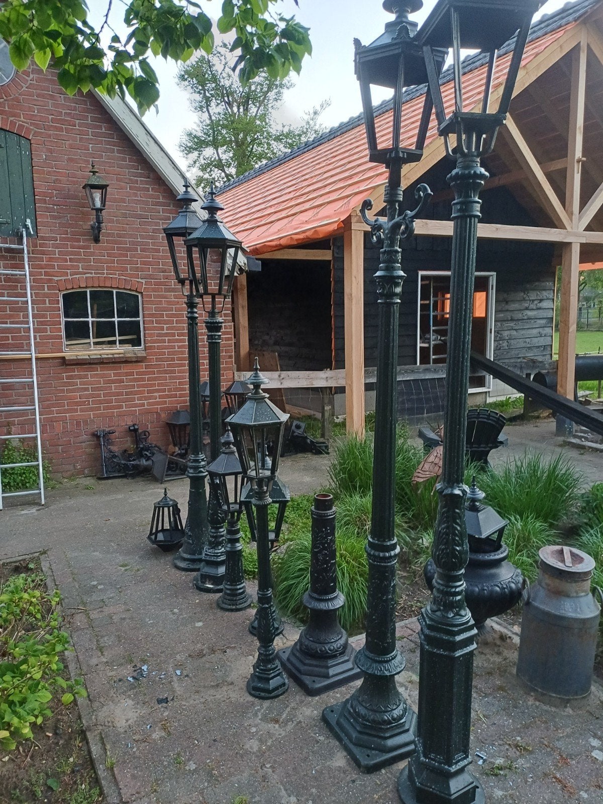 Gietijzeren Lantaarnpalen + Glas, Ophalen of Verzenden, Nieuw