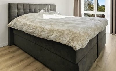 HACO boxspring antraciet/grijs 1,4 jaar oud - NIEUW, Huis en Inrichting, Ophalen, Tweepersoons, Zo goed als nieuw, 180 cm