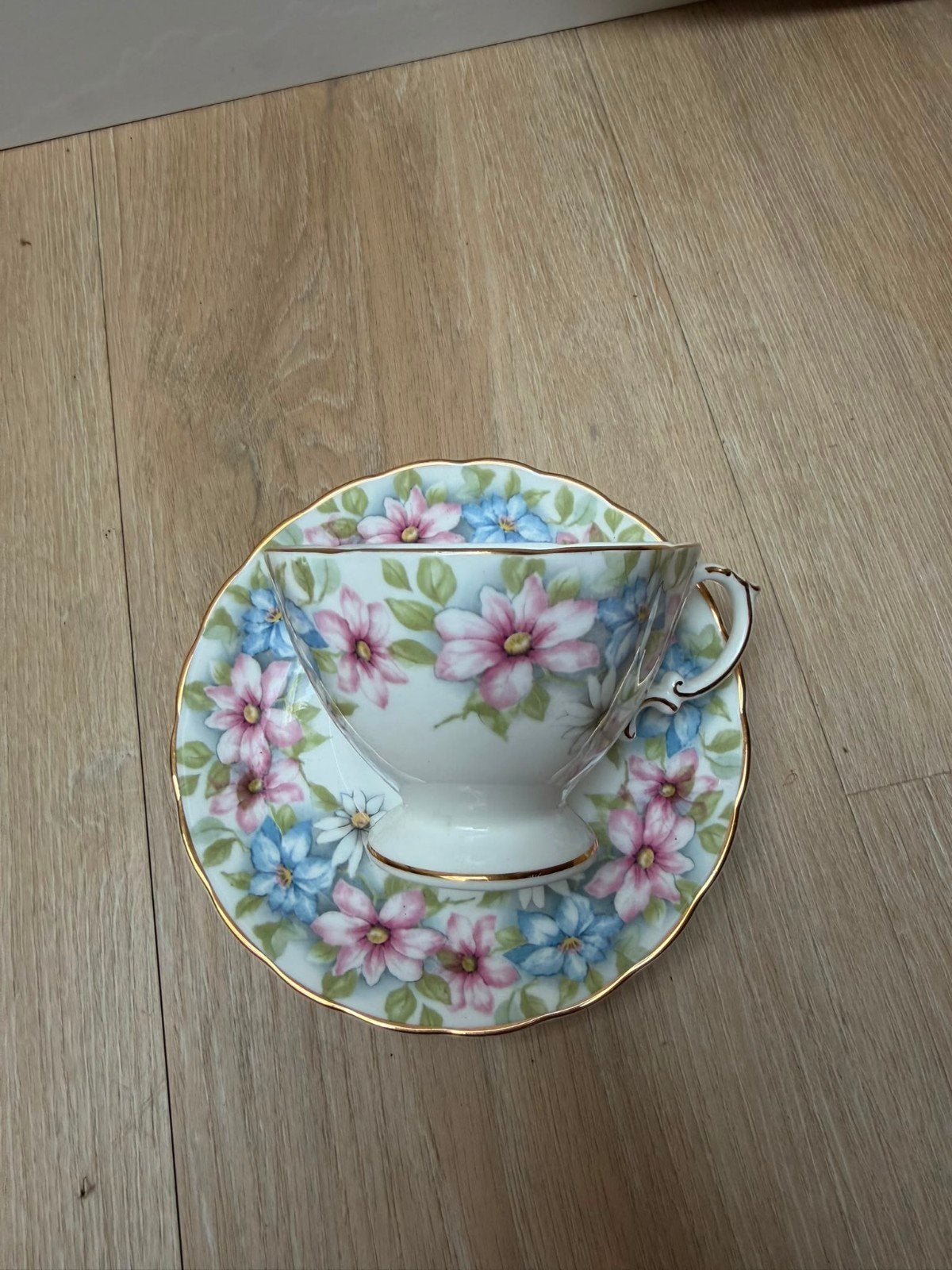 Vintage Oakley China Ltd. Theekop en Schotel - Bloemen, Ophalen of Verzenden