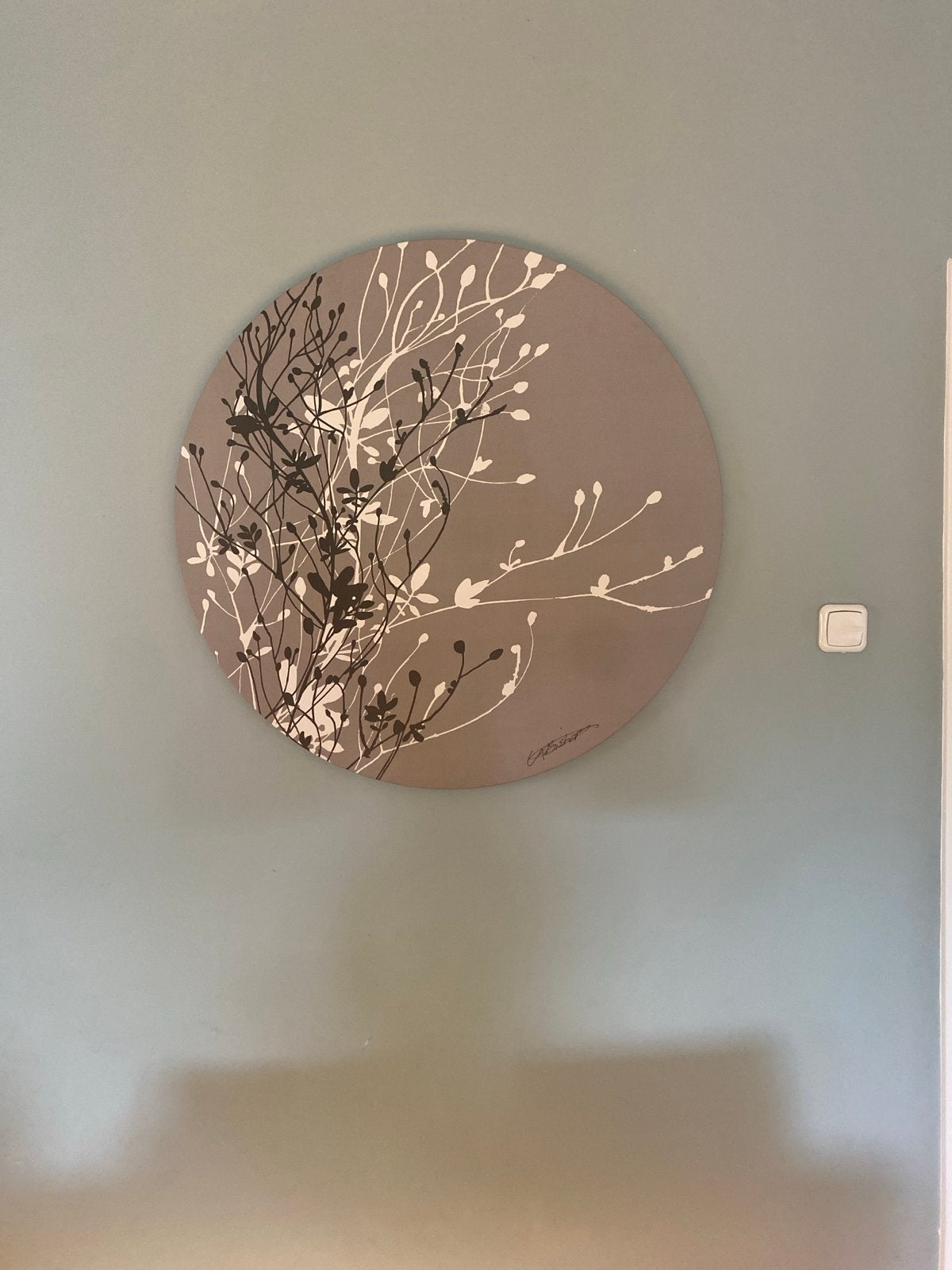 IKEA Canvas doek rond - bijna 90 cm diameter, Ophalen, Zo goed als nieuw, 75 tot 100 cm, Print