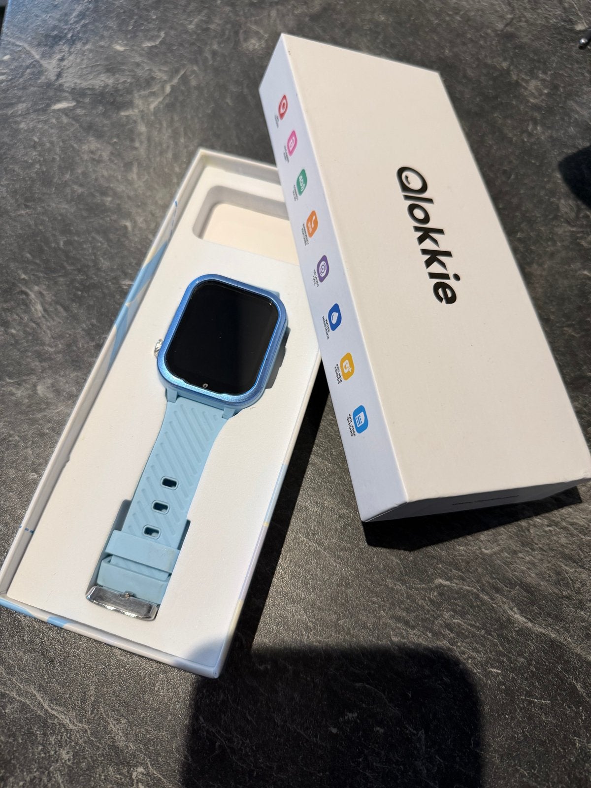 Qlokkie Pro kinder gps horloge, Ophalen, Gebruikt, Blauw, Horloge