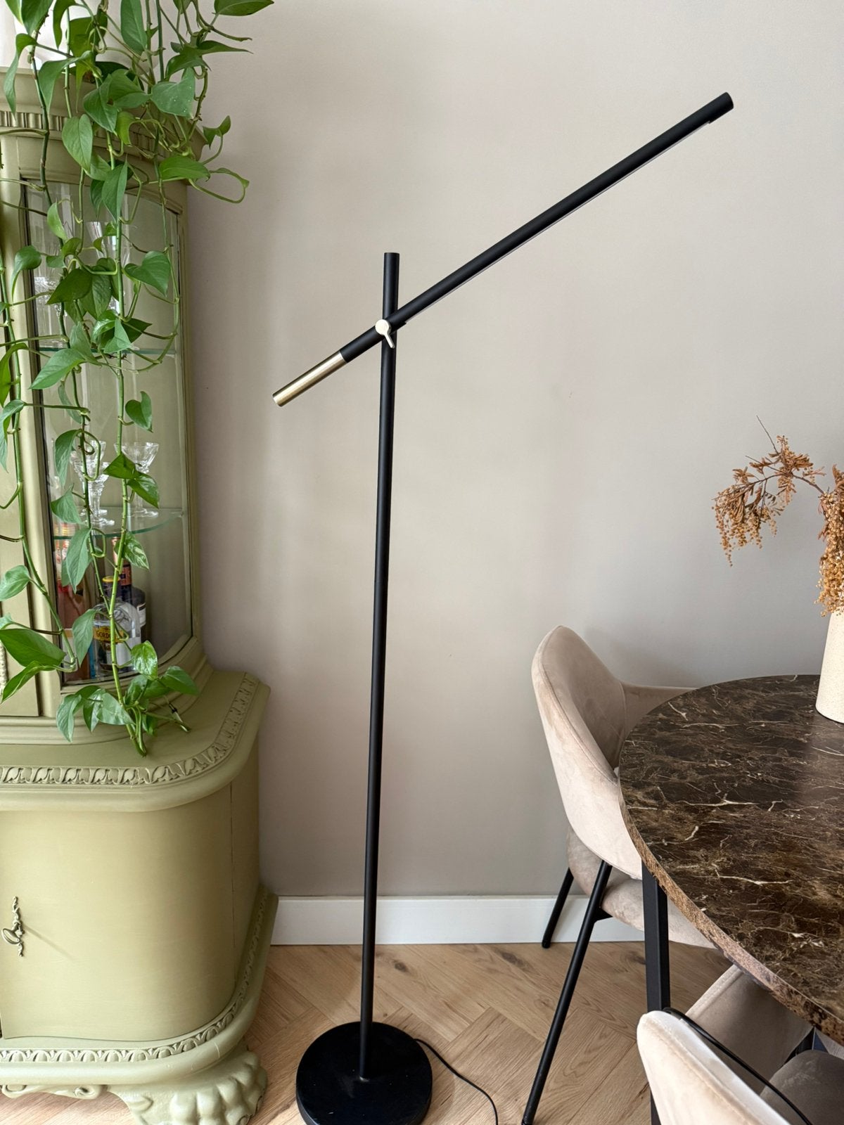 Vloerlamp zwart design verstelbaar, Ophalen, Zo goed als nieuw, Metaal, 150 tot 200 cm