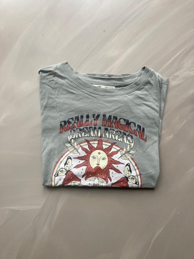 Pull & Bear T-shirt Groen Maat M met Print, Kleding | Dames, Maat 38/40 (M), Ophalen of Verzenden, Korte mouw, Gedragen