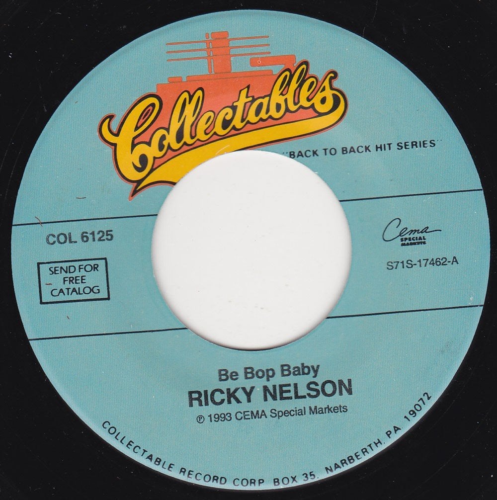 Ricky Nelson - Be Bop Baby 7", Ophalen of Verzenden, Zo goed als nieuw, 7 inch, Pop