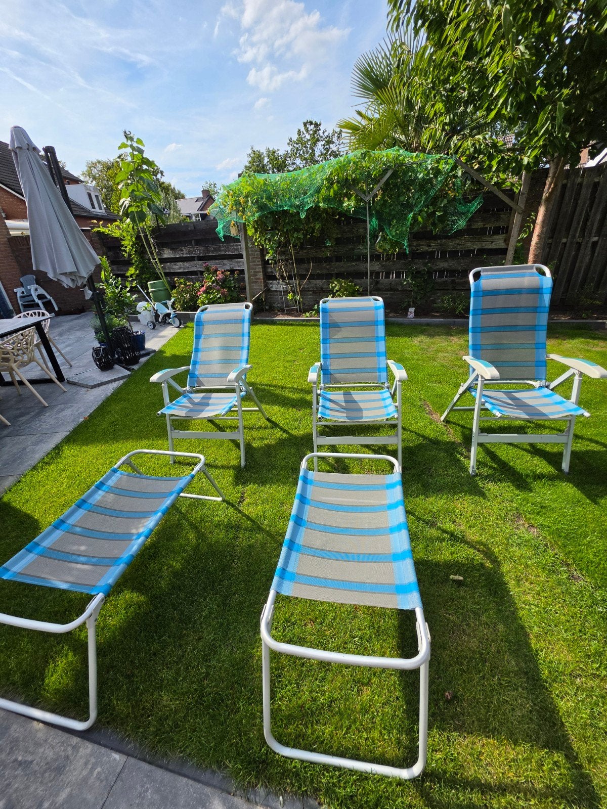 tuinset stoelen met voetenbankjes, Ophalen, Campingstoel