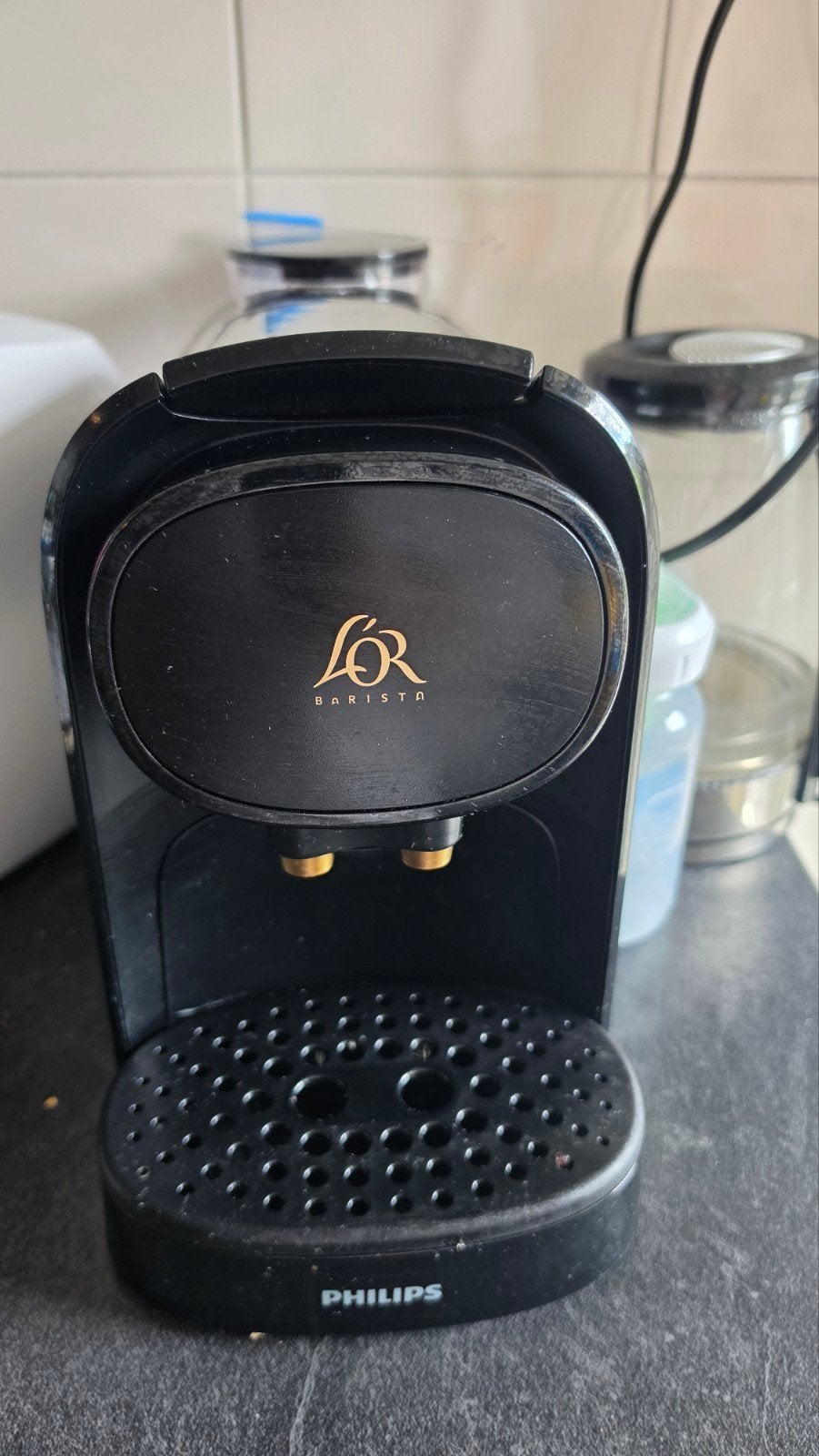 L'OR Barista koffiemachine met cups en capsulehouder, Koffiepads en cups, Espresso apparaat, Ophalen of Verzenden, Zo goed als nieuw