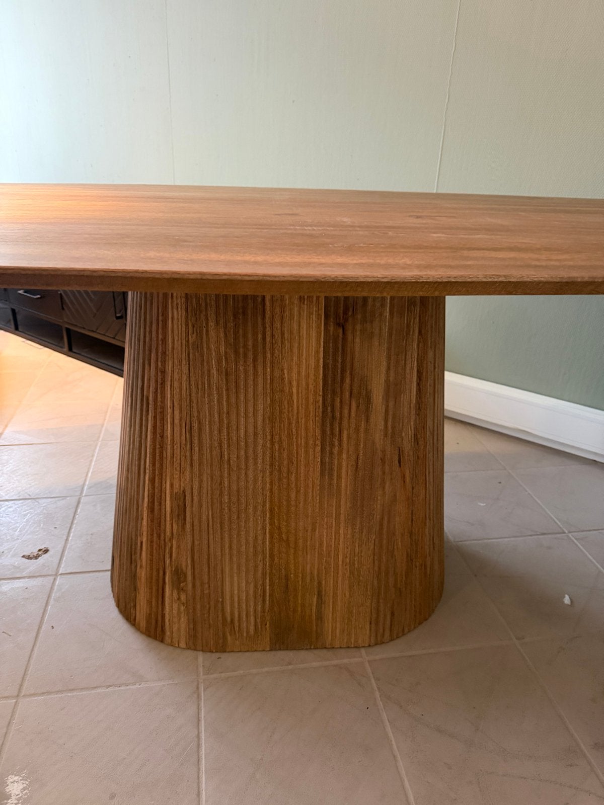Nieuwe Mangohouten Deens Ovale Eettafel - 216x105x78 cm, Ophalen, Japandi, 100 tot 150 cm, Vijf personen of meer