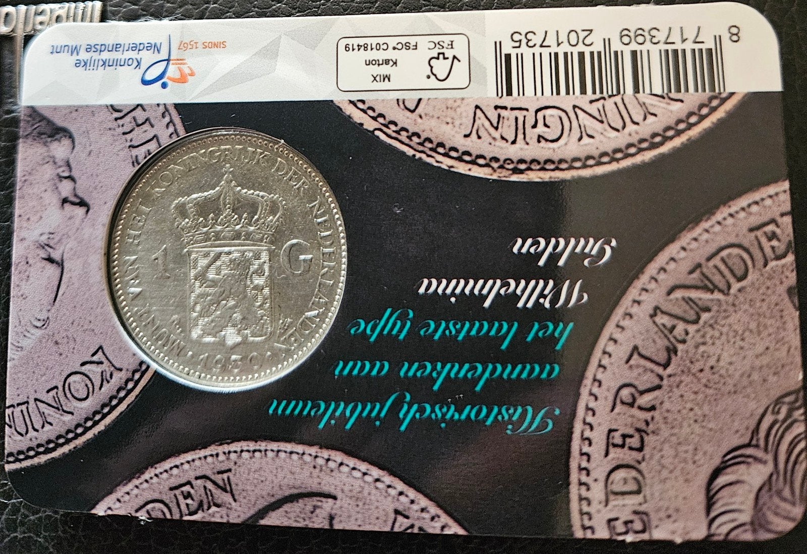 1 gulden 1930 wilhelmina in coincard, Ophalen of Verzenden, Koningin Wilhelmina, 1 gulden