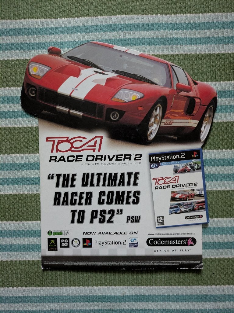 TOCA Race Driver 2 kartonnen standee, Spelcomputers en Games, Gebruikt, 1 speler, Racen en Vliegen, Ophalen of Verzenden