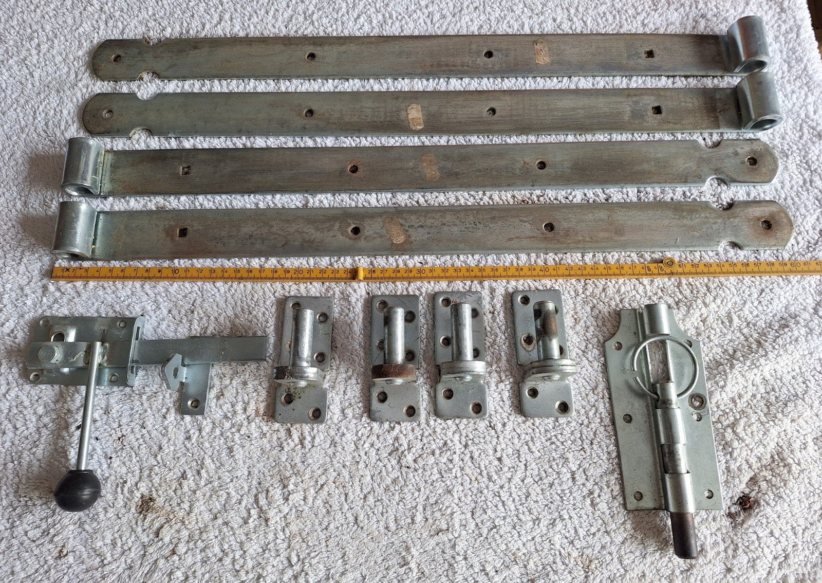 Duimgehengen 60 cm met sluitingen voor houten hekwerk, Ophalen, Gebruikt, IJzer, Scharnier