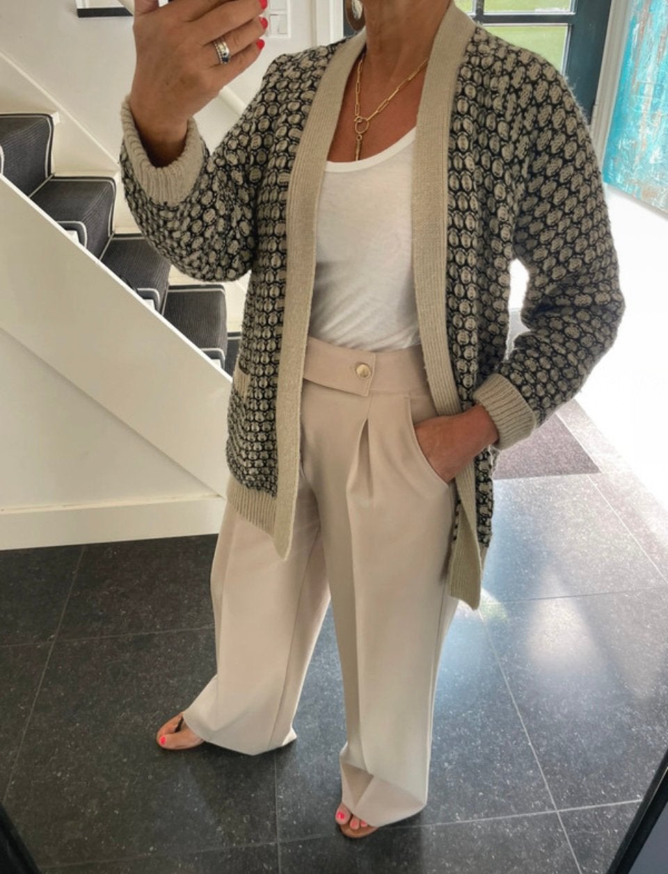 Essentiel Antwerp, hip vest, mooie beige /zwart kleuren, TU, Kleding | Dames, Ophalen of Verzenden, Zo goed als nieuw, Maat 38/40 (M)