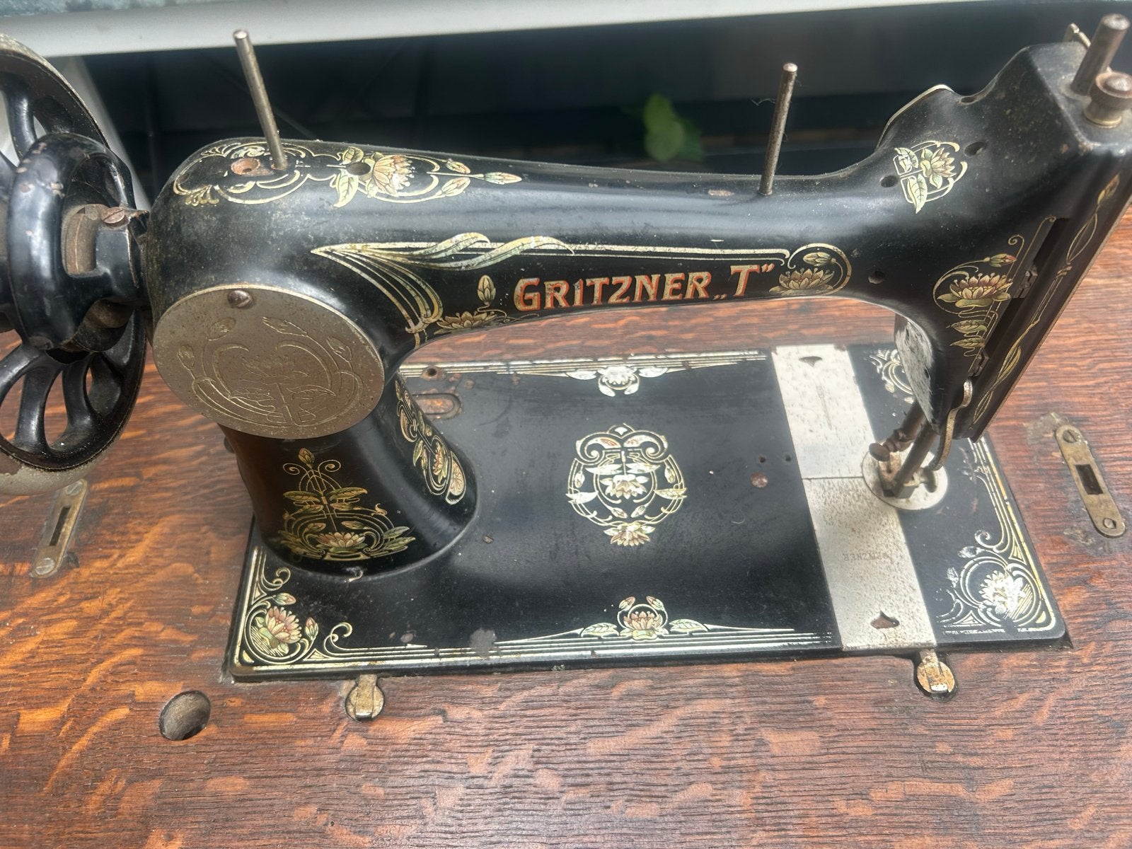 Oude Gretzner naaimachine tafel - decoratief, Ophalen of Verzenden