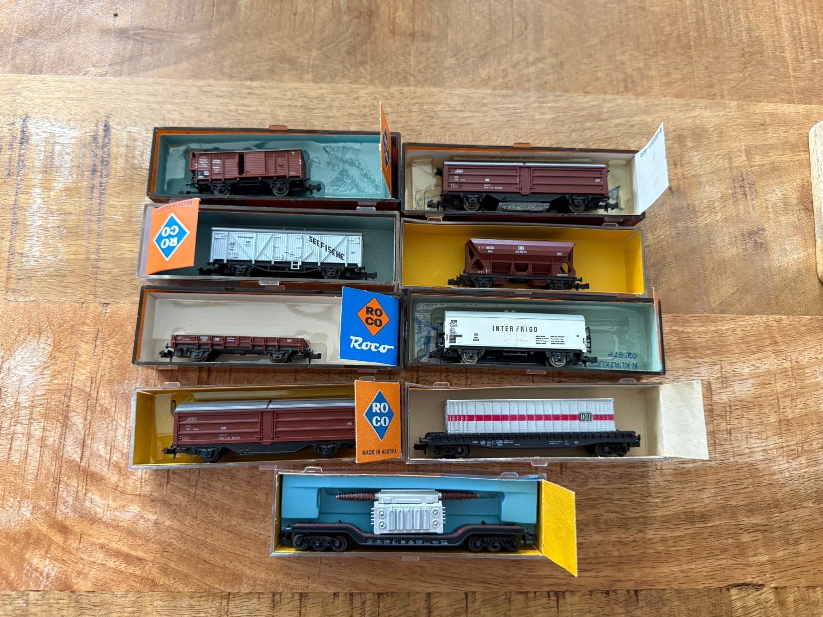 Roco N spoor goederenWagons 9 stuks in Mooie staat, Gelijkstroom, Wagon, Ophalen of Verzenden, Zo goed als nieuw