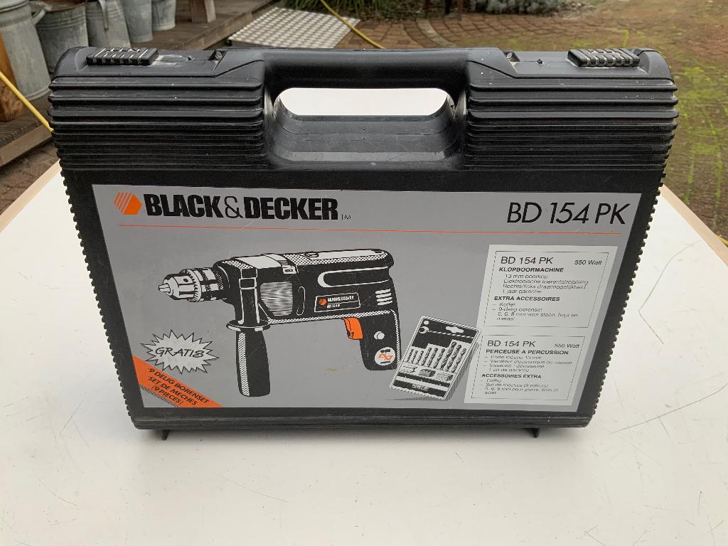 Black & Decker Boormachine, Gebruikt, Klopboormechanisme, 400 tot 600 watt, Ophalen