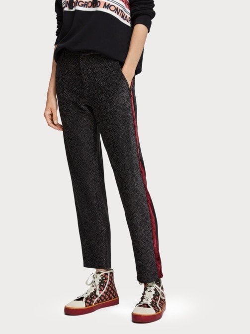 Maison scotch lurex  broek maat XS, Ophalen, Zwart, Scotch & Soda, Zo goed als nieuw