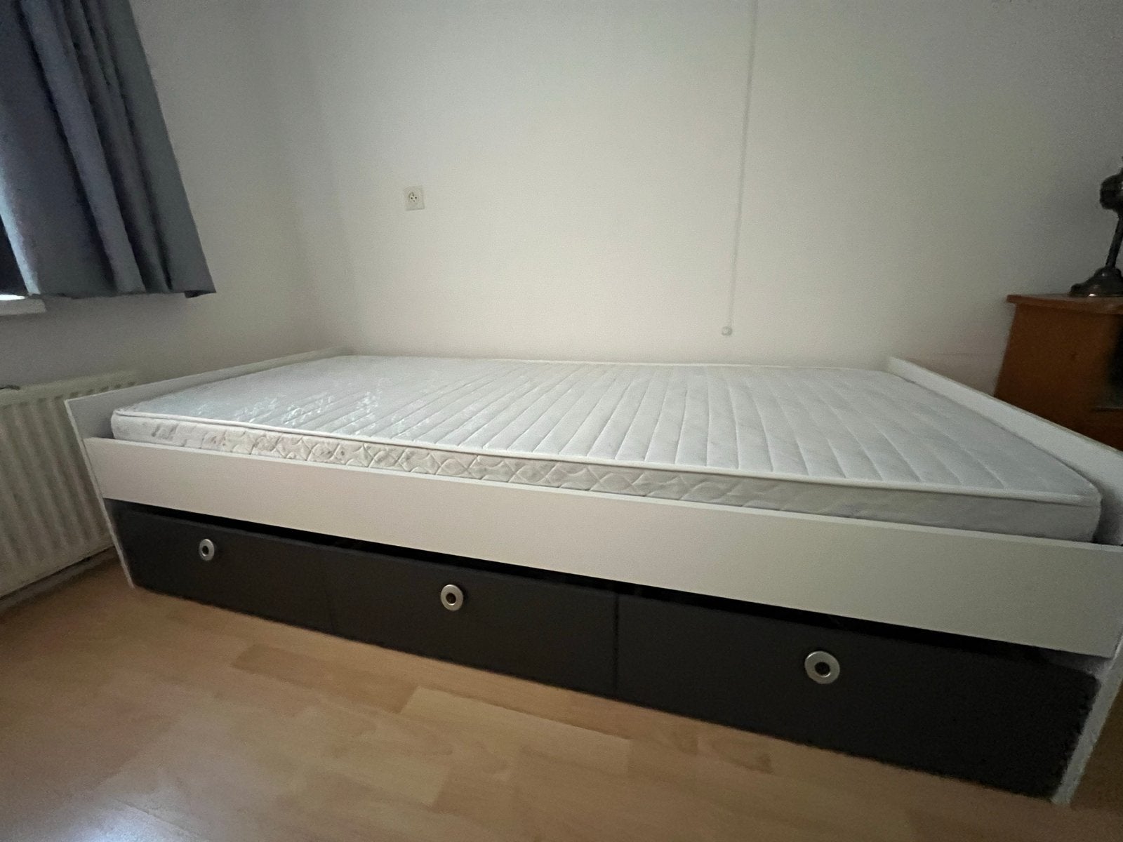 Eenpersoonsbed met opberglades - Junior 1S NV, Ophalen, 90 cm, Eenpersoons, Wit