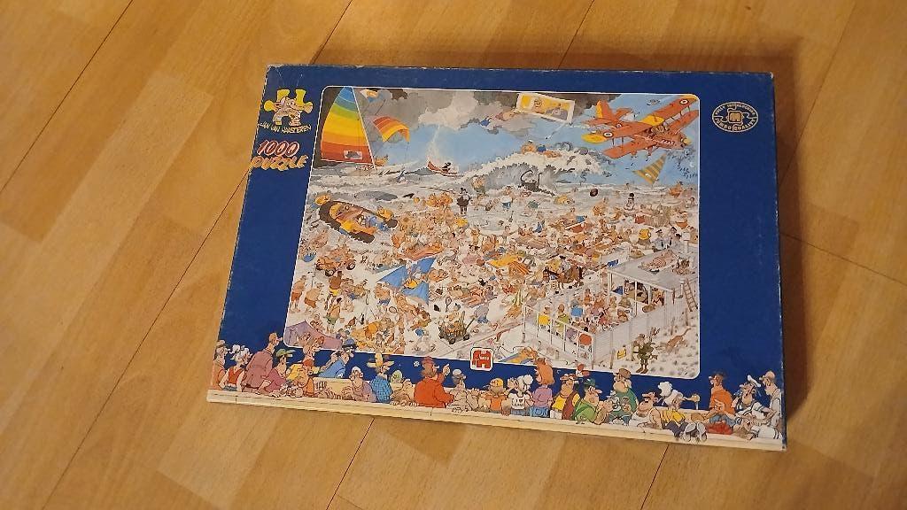 OP HET STRAND JAN VAN HAASTEREN 1000 stukjes, Ophalen of Verzenden, 500 t/m 1500 stukjes, Gebruikt, Legpuzzel