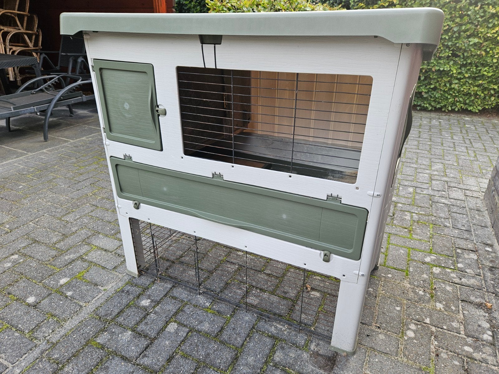 Ferplast konijnenhok kunststof groen/wit 115x73x110, Ophalen, 90 cm of meer, Hok, 110 cm of meer
