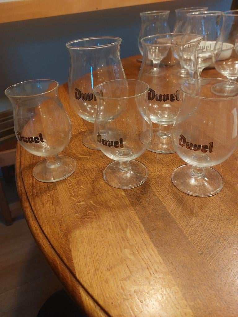 Familie set Duvel glazen, Ophalen of Verzenden, Zo goed als nieuw, Bierglas