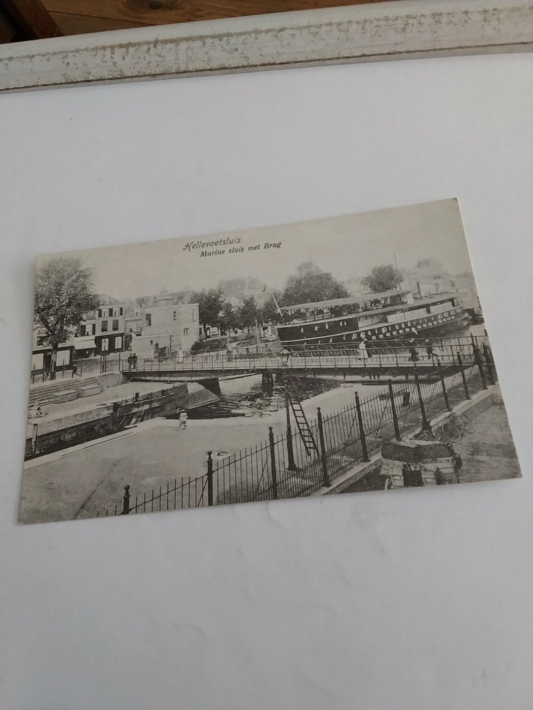 Oude Ansichtkaart Hellevoetsluis Marine Sluis met Brug, Ophalen of Verzenden, Voor 1920, Ongelopen, Zuid-Holland