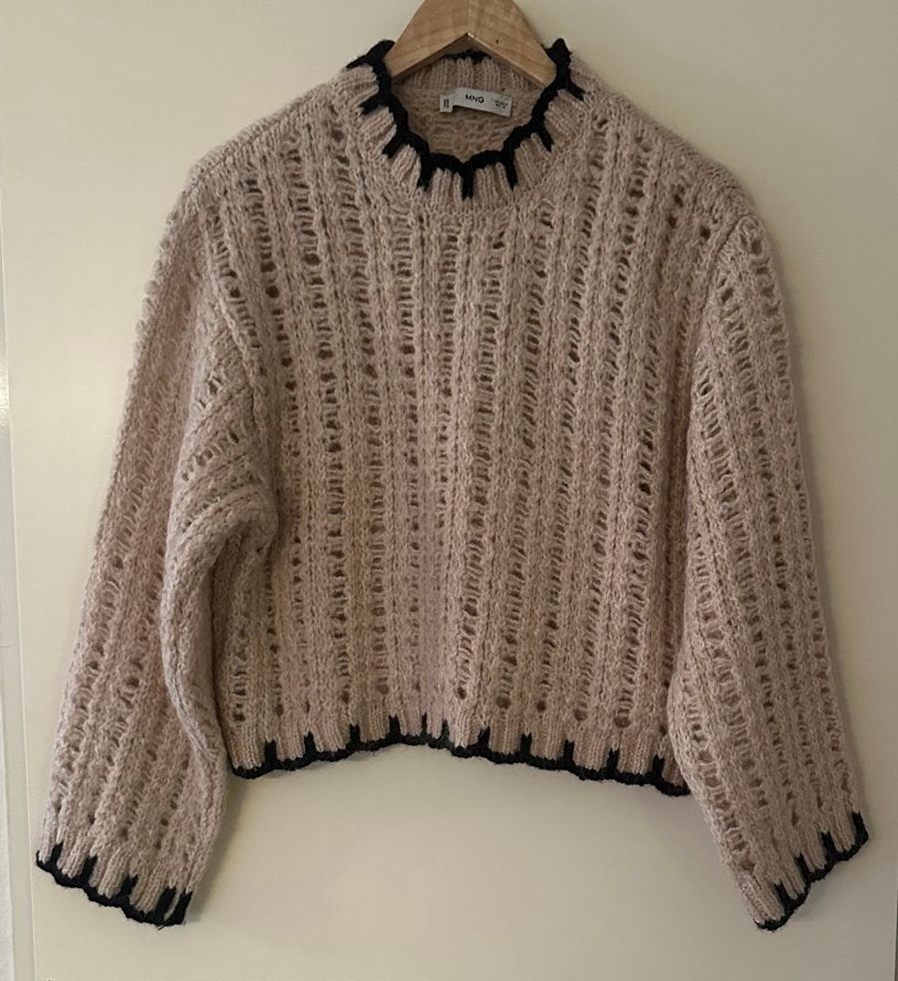 Mango Gebreide trui  in beige maat M, Kleding | Dames, Truien en Vesten, Ophalen of Verzenden, Zo goed als nieuw, Maat 38/40 (M)