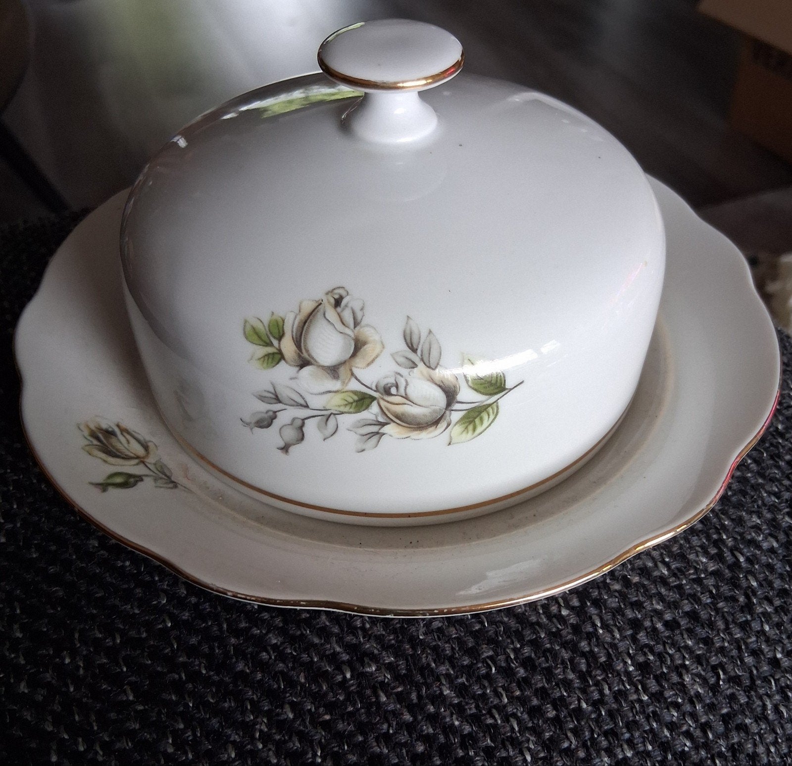 Vintage porseleinen botervloot MZ Czechoslovakia, Antiek en Kunst, Ophalen of Verzenden