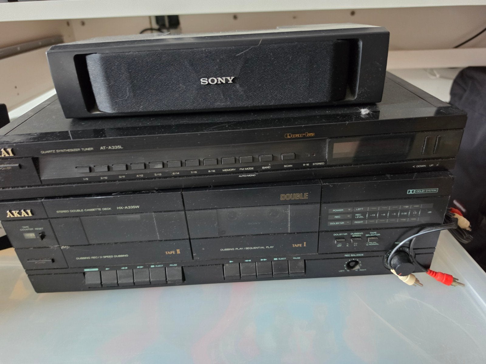 Akai Stereo Set met Sony en Logitech Speakers, Gebruikt, Losse componenten, Akai, Ophalen