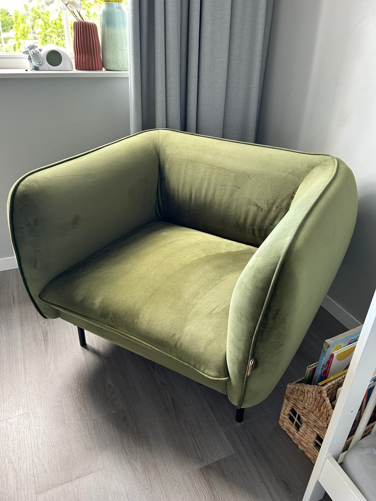 Groene fauteuil, Ophalen, 100 tot 125 cm, Zo goed als nieuw, 100 tot 125 cm